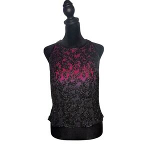 Cecily Brown Silk Beaded Halter Top Ombre Size‎ M Black Pink Formal Evening